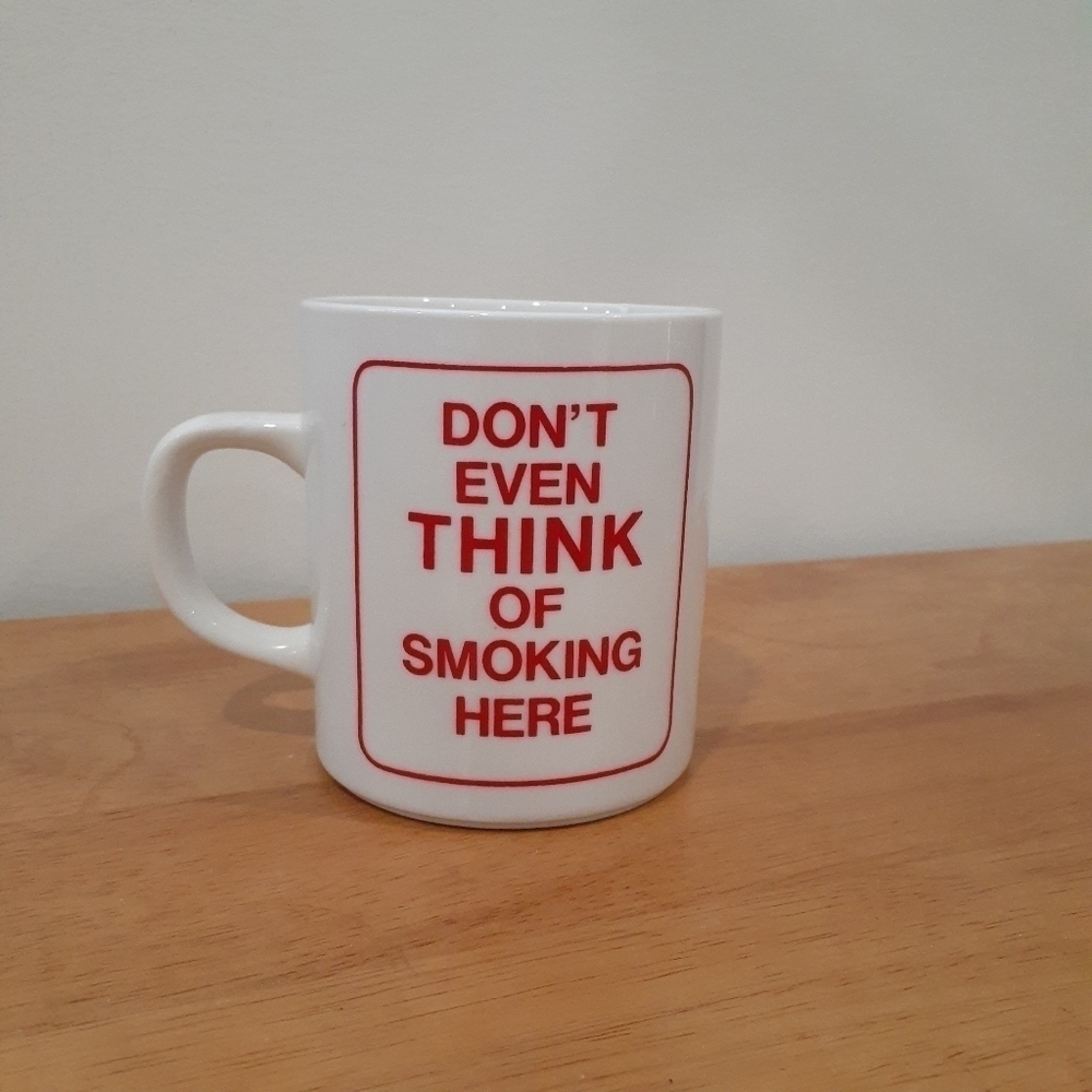 Vintage Novelty Giftcraft Porcelain No Smoking Mug